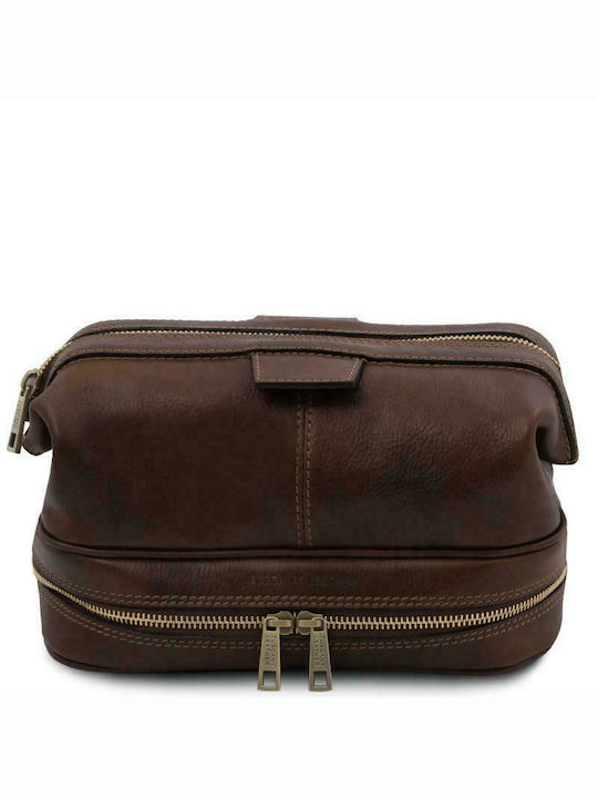 Tuscany Leather Herren Necessaire Jacob Dark Brown 25cm