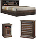 Bedroom Furniture Set Mozart with Mattress 160x200cm 3pcs