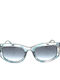 Blumarine Women's Sunglasses with Blue Horn-Rimmed Frame and Gradient Lenses SBM779 09GK