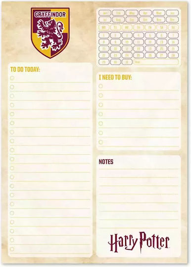 Grupo Erik Ημερήσιο Planner Gryffindor Μπεζ 15x21εκ.
