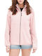 Basehit Women's Short Lifestyle Jacket Windproof for Winter with Hood Pink