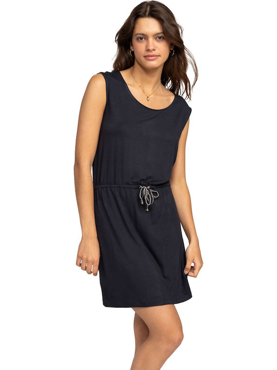 Surfs Up Sommer Mini Kleid Schwarz
