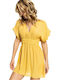 Funny Memories Sommer Mini Kleid Ochre