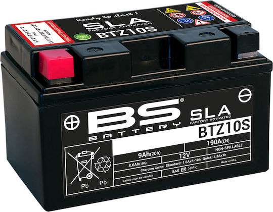BS SLA Gel GEL Motorradbatterie mit Kapazität 9Ah
