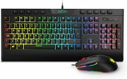 Krom Kalyos Σετ Gaming Πληκτρολόγιο με διακόπτες και RGB φωτισμό & Ποντίκι (Αγγλικό US)