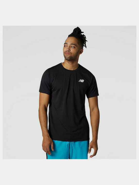 New Balance Tenacity Ανδρικό T-shirt Μαύρο Μονόχρωμο