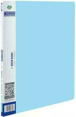 Metron Clipboard Flexible with 10 plastic sleeves Slides for Paper A4 Light Blue Fun Θέσεων Pastel 10pcs