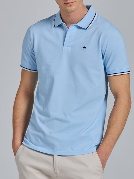 Gant Ανδρικό T-shirt Polo Γαλάζιο