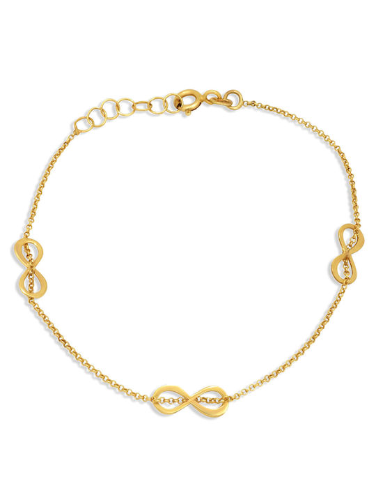 14K Gold women's bracelet with infinity