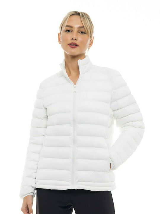 Splendid Kurz Damen Puffer Jacke für Winter Weiß