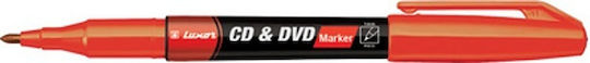 Luxor Μαρκαδόρος για CD/DVD Κόκκινος 1mm