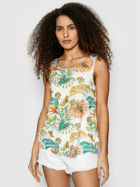 Roxy Bluza de Damă de Vară Fără mâneci Floral Bej