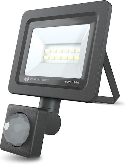Forever Light Proxim ΙΙ Στεγανός Προβολέας LED 10W Φυσικό Λευκό 4500K με Αισθητήρα Κίνησης IP66