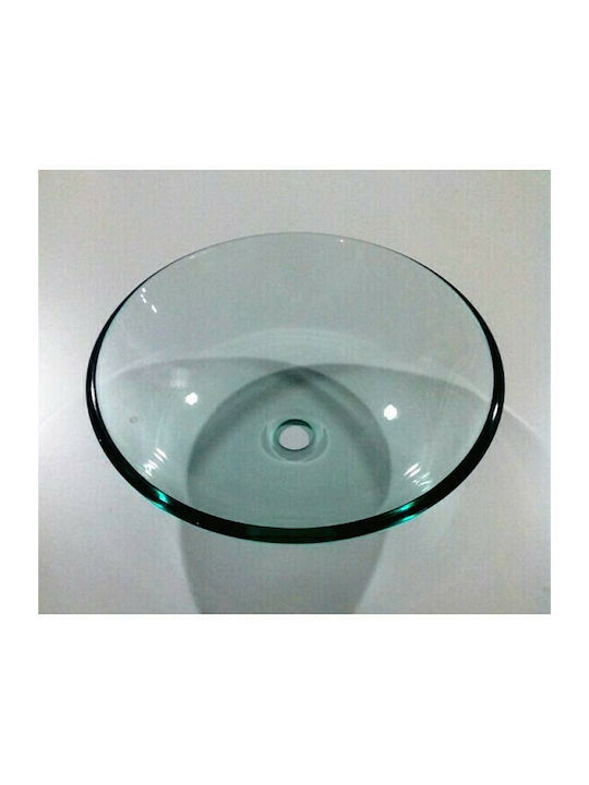 Inter Ceramic ICC 042T Deasupra Blatului Chiuvetă Sticlă 42x42x13.5cm Transparent