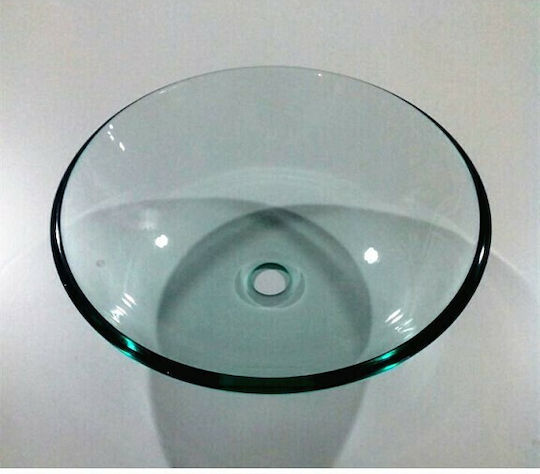 Inter Ceramic ICC 042T Aufgesetztes Waschbecken Glas 42x42x13.5cm Transparent