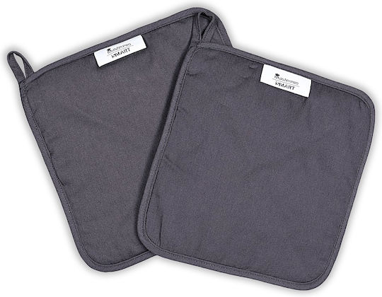 Bergner Topflappen Stoff in Gray Farbe 2Stück