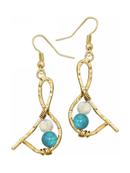 Earrings Pendants Gold Plated with Stones & Pearls