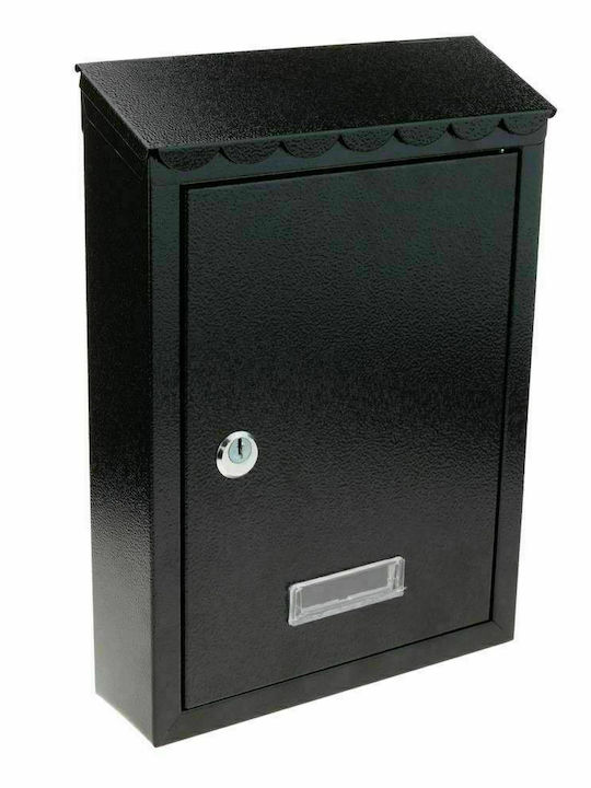 Outdoor Mailbox Metallic in Black Color 20x6.5x30cm