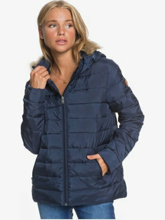 Rock Peak Women's Long Puffer Jacket Waterproof for Winter with Hood INDIGO