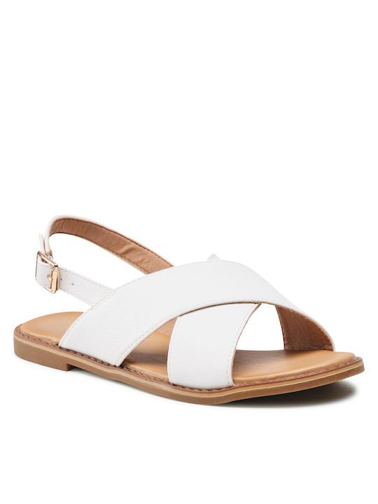 Flache Sandalen für Damen in Weiß Farbe