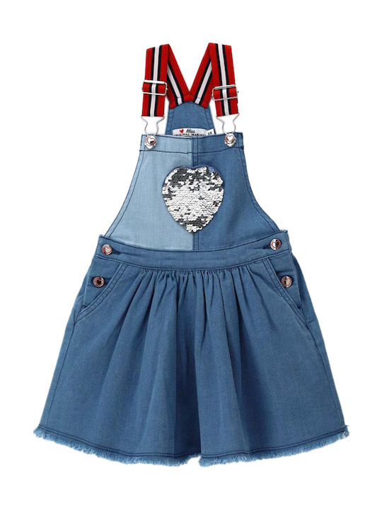 Fustă Salopetă pentru Copii din Denim Albastru