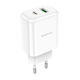 Borofone Wireless Charger With USB-A Output Port And USB-C Output Port 20W Power Delivery Quick Charge 2.0 White BN4