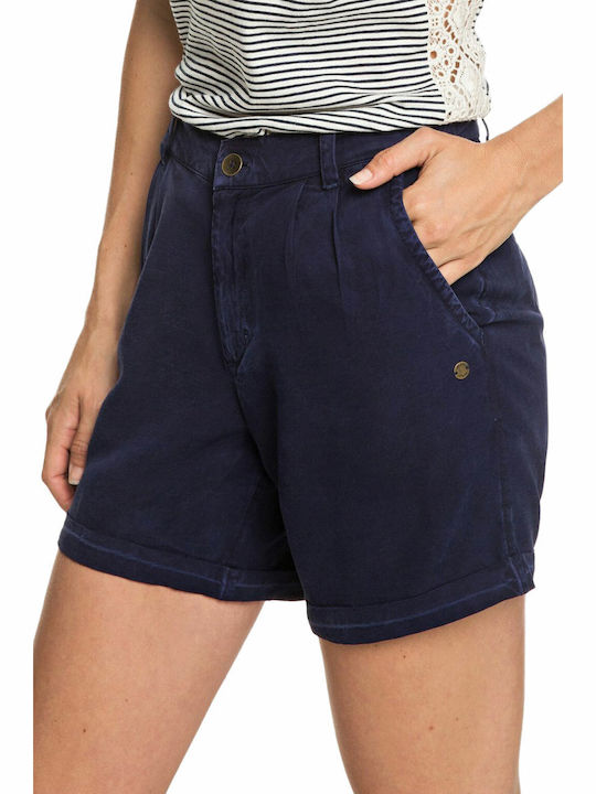 Across Streets Women's High-waisted Shorts Navy Blue
