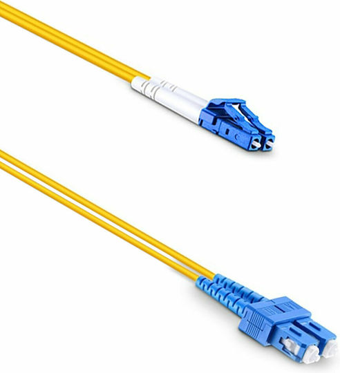 Cablu De Rețea Fibră Optică LC-SC 10m Galben