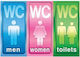 Nakas WC-Schild Männer / Allgemein / Frauen 3x7cm