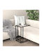 Rectangular Side Coffee Table Glass Transparent W50xL35xH65cm