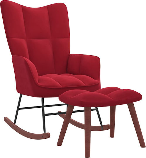 Κουνιστή με Υποπόδιο 61x78x98cm Μπορντό Κουνιστή με Υποπόδιο 61x78x98cm Μπορντό