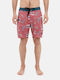 Men's Swimwear Bermuda Bordeaux / Black with Patterns