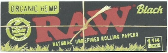 Raw Organic Hemp Black Χαρτάκια Στριφτού Τσιγάρου 1+1/4 50 φύλλα 1τμχ