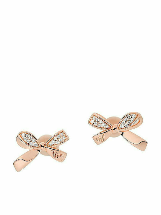 Emporio Armani Sentimental Earrings made of Silver Gold Plated with Stones
