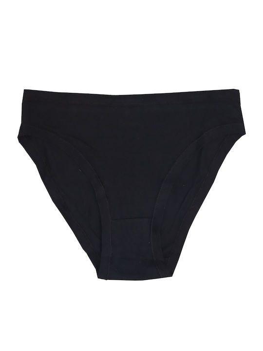 IDER Βαμβακερά High Waist Women's Slip 3Pack Black