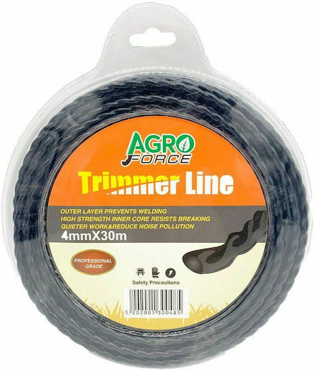 Agroforce 07690 Linie pentru tăierea ierbii Ovală Linii de tăiere pentru mașini de tuns iarba De lungime 50m și de grosime 3mm