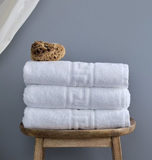 Blanc de Blanc Hotel Bathroom Towel Meander 140x70 cm 500gsm White