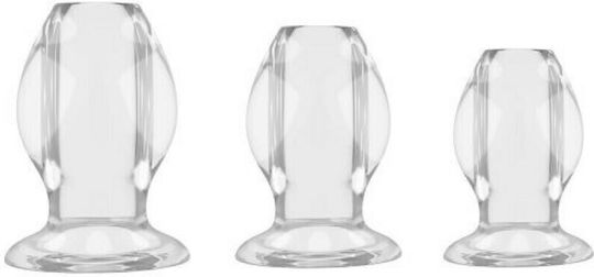 Toyz4lovers Crystal Twins Tunnel Πρωκτικές Σφήνες Σετ Διάφανες 3τμχ