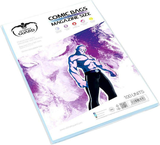 Ultimate Guard Plastic Sleeves for Comics 100pcs Comic Bags Resealable Magazine Size 100 pcs
