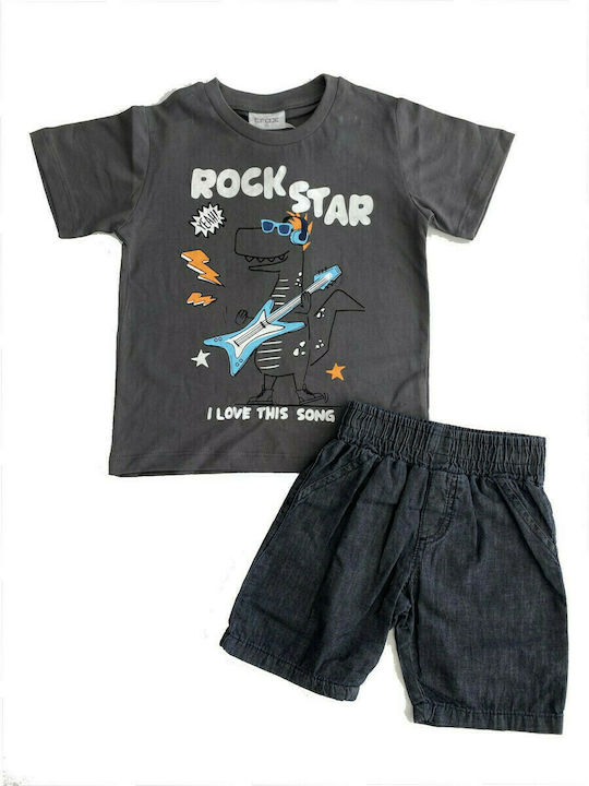 Trax Kids Set with Shorts Summer 2pcs Gray