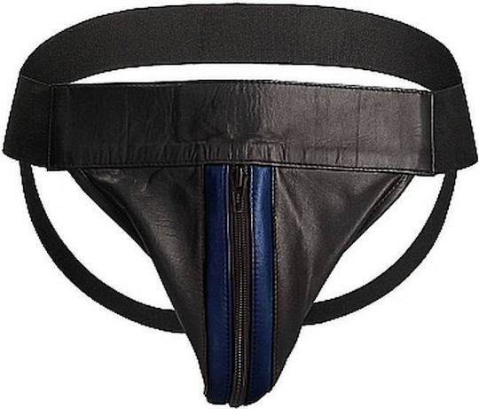 Shots Ouch! Striped Front with Zip Jock Blue