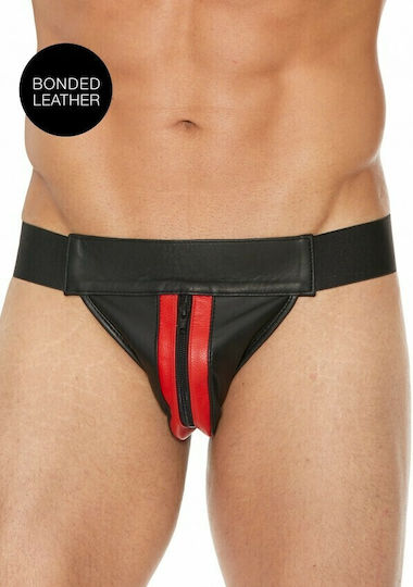 Shots Ouch! Striped Front with Zip Jock Red