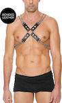 Shots Ouch! Chained Bonded Leather Harness Black