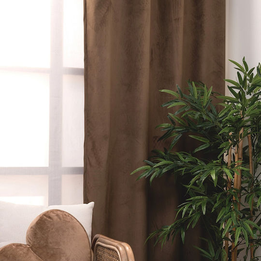 Palamaiki Curtain with Grommet Cyril Brown 140x260cm