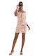 Glamorous Summer Mini Dress Beige