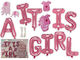Composition with Balloons Foil Girl Birth Letter Pink It' s a girl