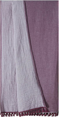 Kentia Greta 42 Beach Pareo with Fringes Purple 180x90cm