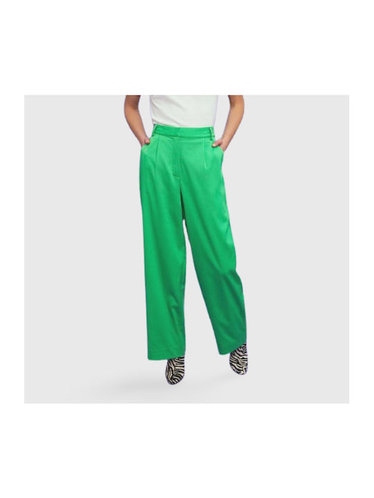 Vero Moda Women's High-waisted Fabric Trousers Island Green