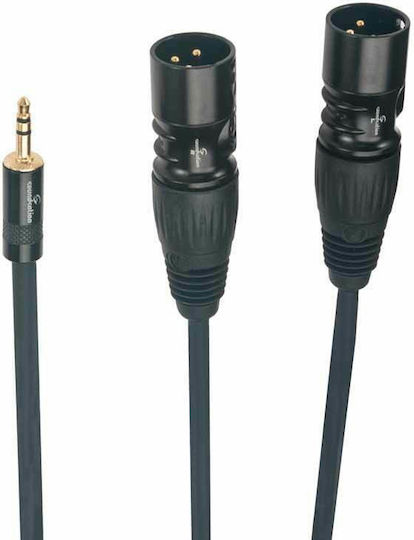 Soundsation Wiremaster Cable 2x XLR male - 3.5mm male Μαύρο 1.5m (WM-MJ2XLR15)