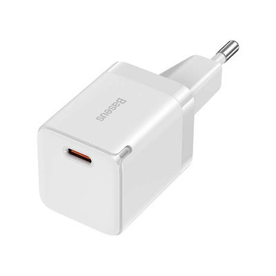 Baseus Încărcător Fără Cablu GaN cu Port USB-C 30W Livrarea energiei / Încărcare rapidă 4+ Albς (CCGN010101)